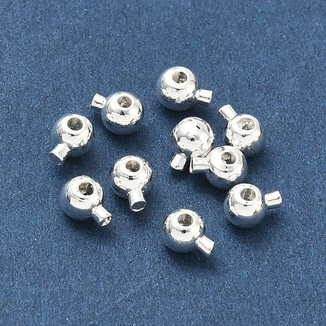 Låse Perler – 925 Sterling Sølv Belagt Messing (4,5x3,4x3mm) 6 stk. - Uniq Perler - 122074