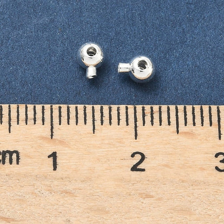 Låse Perler – 925 Sterling Sølv Belagt Messing (4,5x3,4x3mm) 6 stk. - Uniq Perler - 122074