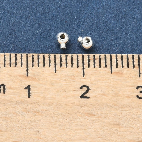 Quetschperlen – Langlebiges 925 Sterling Silber Beschichtetes Messing, Rund (3x2,5mm)