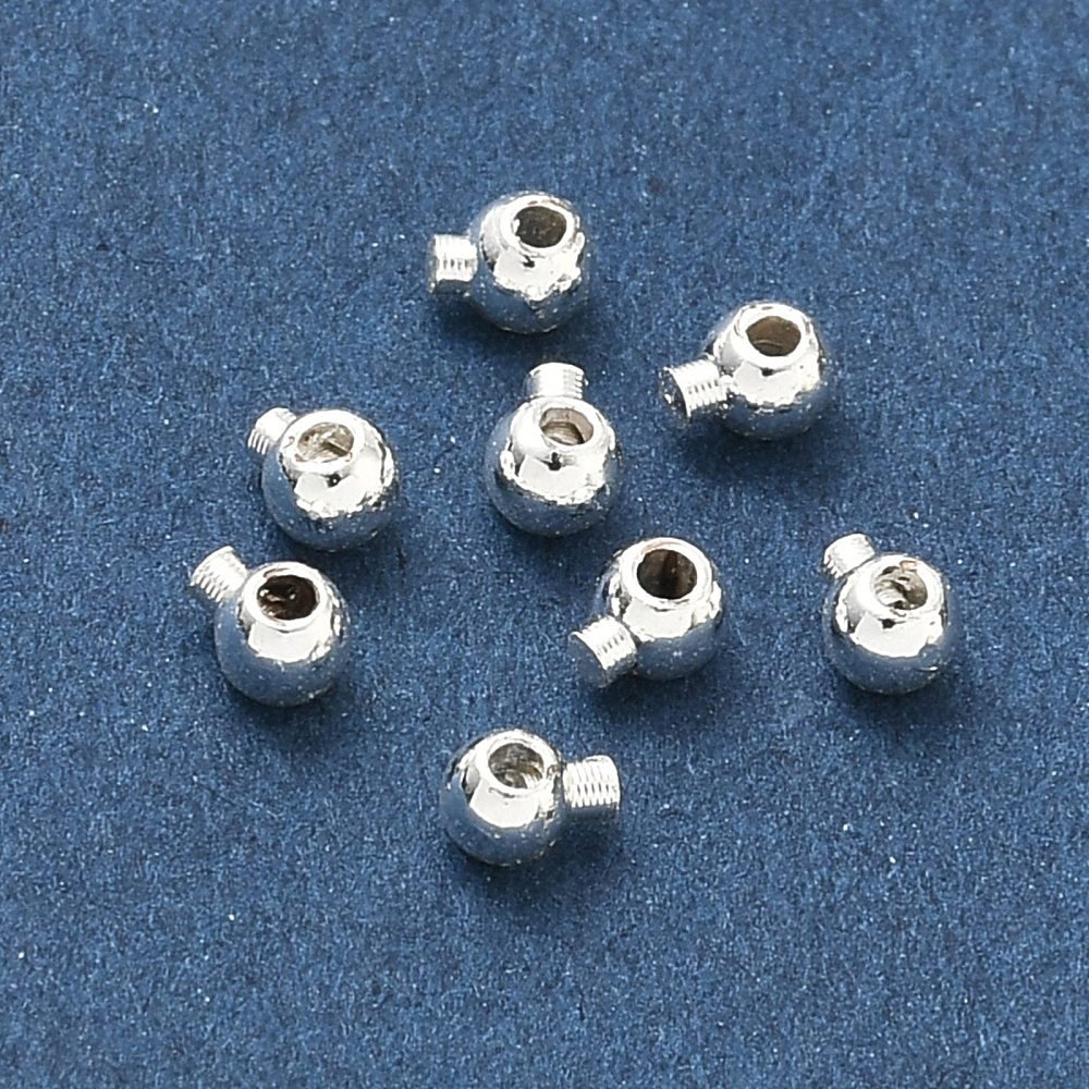 Quetschperlen – Langlebiges 925 Sterling Silber Beschichtetes Messing, Rund (3x2,5mm)