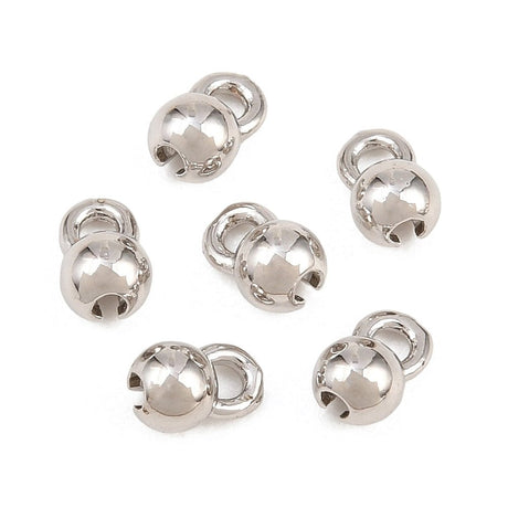 Låsehoveder – Langtidsholdbar Platinbelagt Messing (5,5x3,5x3,5mm) 6 stk. - Uniq Perler - 122560
