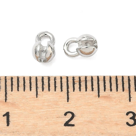 Låsehoveder – Langtidsholdbar Platinbelagt Messing (5,5x4mm) 8 stk. - Uniq Perler - 124551