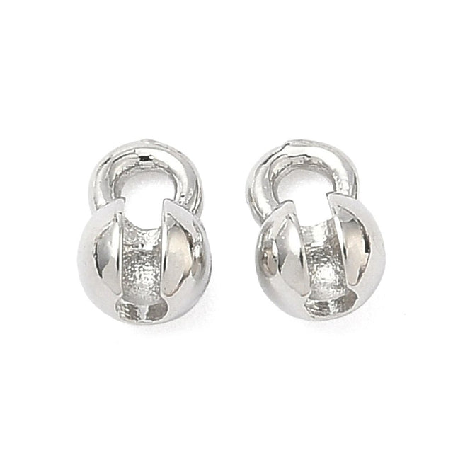 Låsehoveder – Langtidsholdbar Platinbelagt Messing (5,5x4mm) 8 stk. - Uniq Perler - 124551