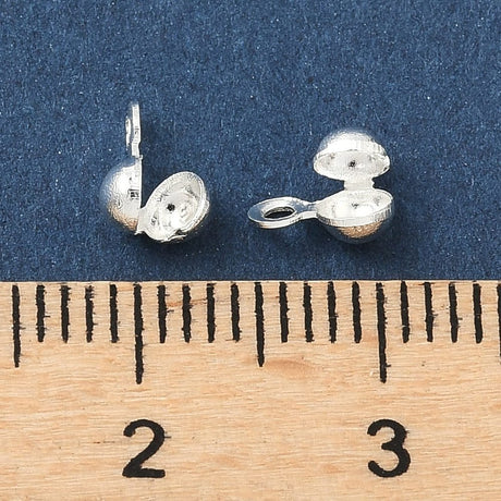 Låsehoveder – Langtidsholdbare forsølvet (6x3,5mm) 10 stk - Uniq Perler - 122133