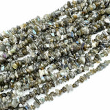 Labradorit Chips Perler, (5 - 8mm) 80cm streng - Uniq Perler - 115365