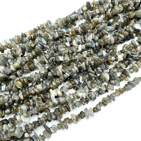 Labradorit Chips Perler, (5 - 8mm) 80cm streng - Uniq Perler - 115365