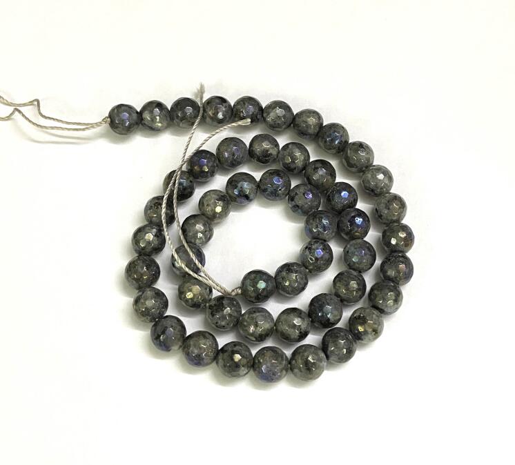 Labradorit – Grå/Sort, Facetteret (12mm) - Uniq Perler - 112732