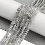 Labradorit – Grå/Sort, Facetteret (2mm) - Uniq Perler - 112447
