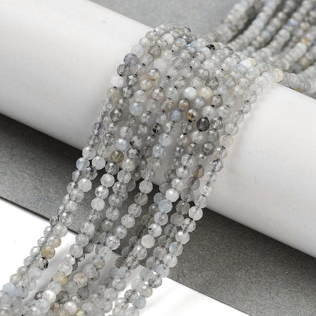 Labradorit – Grå/Sort, Facetteret (2mm) - Uniq Perler - 112447