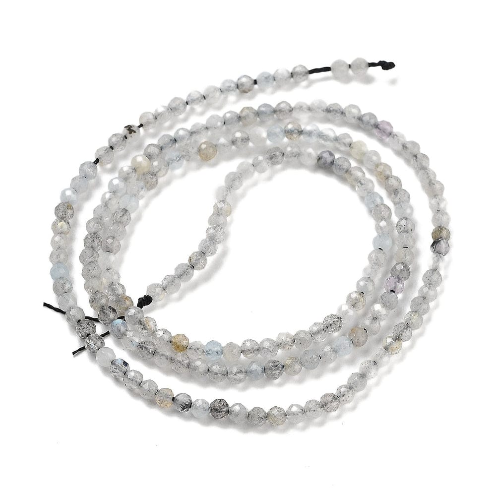 Labradorit – Grå/Sort, Facetteret (2mm) - Uniq Perler - 112447