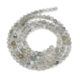 Labradorit – Grå/Sort, Facetteret (3,5mm) - Uniq Perler - 