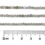 Labradorit – Grå/Sort, Facetteret (3,5mm) - Uniq Perler - 