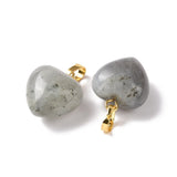 Labradorith Herz Anhänger – Messing,(18x15mm) - Uniq Perler - 