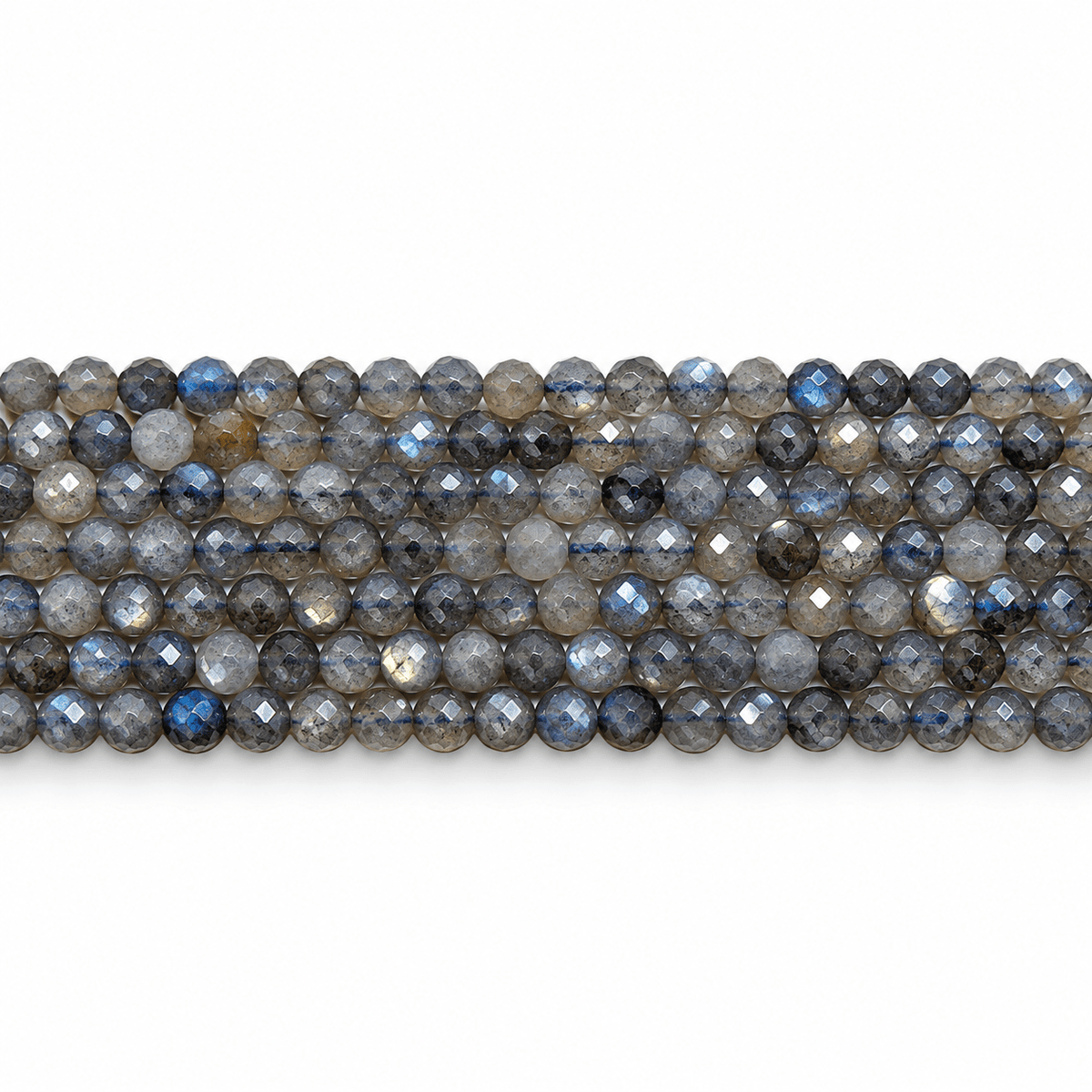 Labradorit Perler – Facetteret Rund, Grade A (4mm) - Uniq Perler - 118088