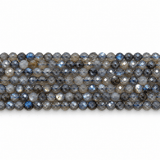Labradorit Perler – Facetteret Rund, Grade A (4mm) - Uniq Perler - 118088