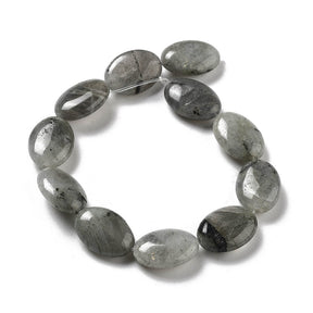 Labradorite Beads – Flat Oval (13~13.5x18~18.5mm) - Uniq Perler - 