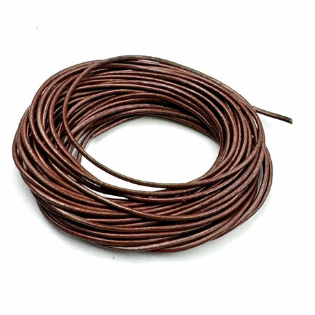 Lædersnor, Brun, 2mm, 5m - Uniq Perler - 1111489868