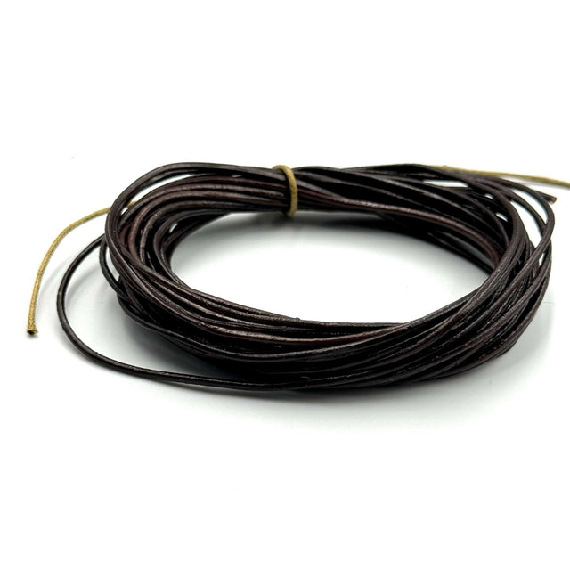 Lædersnor, Mørk Brun, 1,5mm, 5m - Uniq Perler - 1111489873