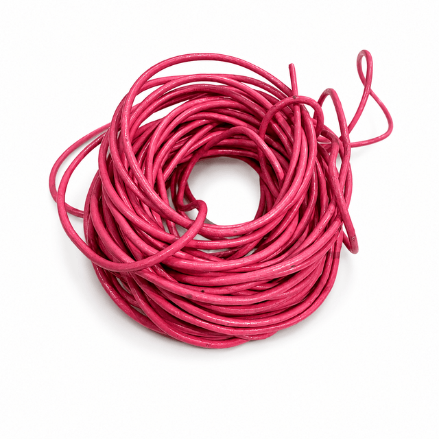 Lædersnor - Pink, Rund (1,8mm, 10m) - Uniq Perler - 123414