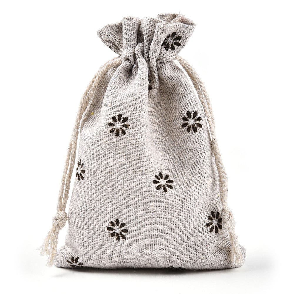 Lærredspose Med Blomster (10x14cm) – 10 Stk - Uniq Perler - 113980