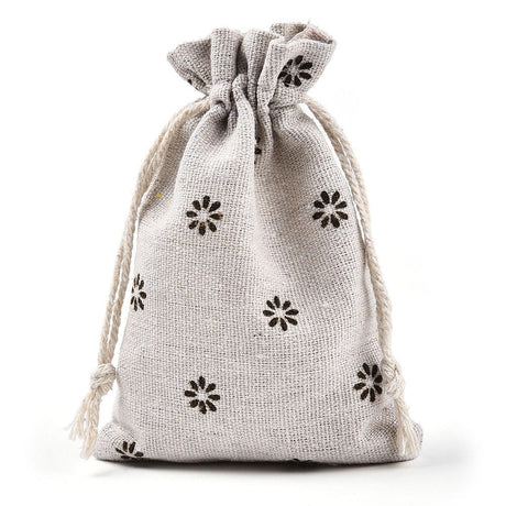 Lærredspose Med Blomster (10x14cm) – 10 Stk - Uniq Perler - 113980