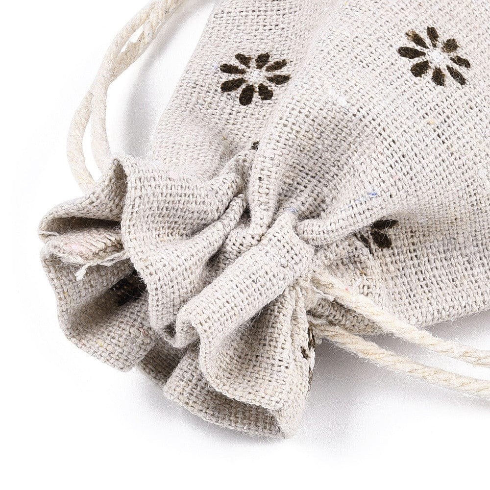 Lærredspose Med Blomster (10x14cm) – 10 Stk - Uniq Perler - 113980