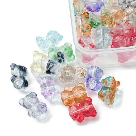 Lampwork bamser - mix farver (14x12x9) 50 stk. - Uniq Perler - 419853