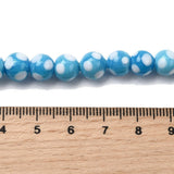 Lampwork Glasperler – Blå, Runde Med Prikker (8~9x7~8mm) 8 stk. - Uniq Perler - 122689
