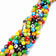 Lampwork Glasperler – Farve Mix, Runde Med Prikker (8~9x7~8mm) - Uniq Perler - 122690