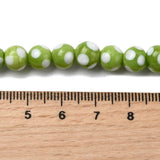 Lampwork Glasperler – Grøn, Runde Med Prikker (8~9x7~8mm) 8 stk. - Uniq Perler - 122697