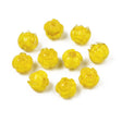 Lampwork Glasperler – Gul, Blomsterform (10~11x11.5~12.5mm) 6 Stk - Uniq Perler - 118844