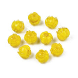 Lampwork Glasperler – Gul, Blomsterform (10~11x11.5~12.5mm) 6 Stk - Uniq Perler - 118844