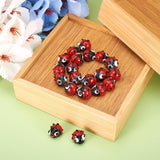 Lampwork Glasperler – Mariehøne, Rød (Ca. 10.5–14mm, 20 stk pr. streng) - Uniq Perler - 