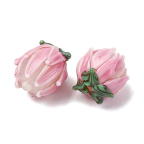 Lampwork glass beads – Tulip (13~14.5x13~15mm) 2 pcs. - Uniq Perler - 