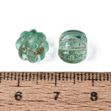 Lampwork Perler – Græskar, Akvamarin Med Guldstøv (8,5x7mm) 6 stk. - Uniq Perler - 123058