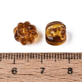 Lampwork Perler – Græskar, Gylden Med Guldstøv (8,5x7mm) 6 stk. - Uniq Perler - 122684