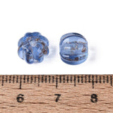 Lampwork Perler – Græskar, Kornblomstblå Med Guldstøv (8,5x7mm) 6 stk. - Uniq Perler - 122693