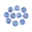 Lampwork Perler – Græskar, Kornblomstblå Med Guldstøv (8,5x7mm) 6 stk. - Uniq Perler - 122693