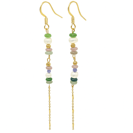 Lange Øreringe Med Kæde - Uniq Perler - 247343