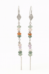 Lange Øreringe Med Kæde - Uniq Perler - 345677