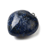 Lapis Lazuli Hjerte Vedhæng – Platin Farvet (25x27mm) - Uniq Perler - 115887