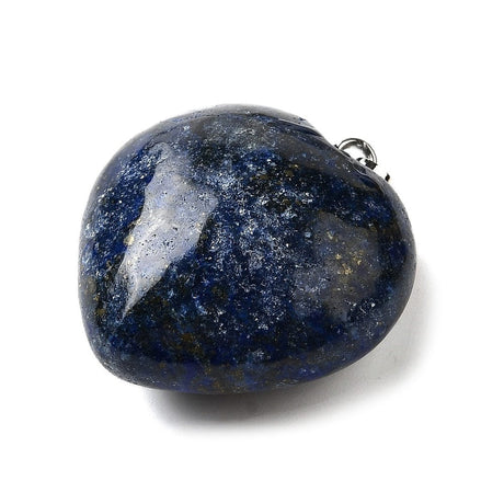 Lapis Lazuli Hjerte Vedhæng – Platin Farvet (25x27mm) - Uniq Perler - 115887