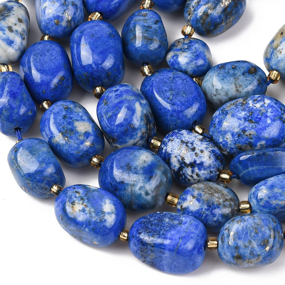 Lapis Lazuli Nuggets – Tumble (12–20mm) - Uniq Perler - 117559