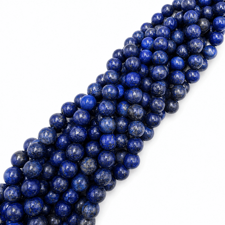 Lapis Lazuli Perler – Blå, Runde (8mm) - Uniq Perler - 124527