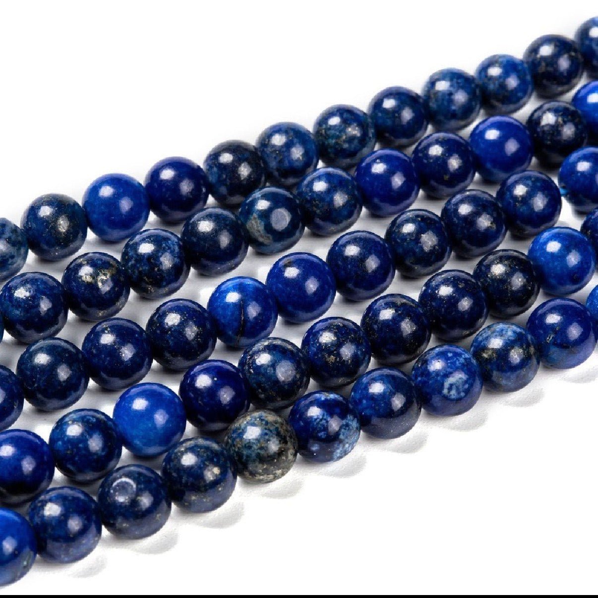 Lapis Lazuli Perler – Blå, Runde (8mm) - Uniq Perler - 124527