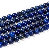 Lapis Lazuli Perler – Blå, Runde (8mm) - Uniq Perler - 124527