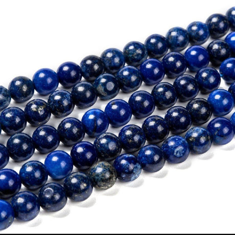 Lapis Lazuli Perler – Blå, Runde (8mm) - Uniq Perler - 124527
