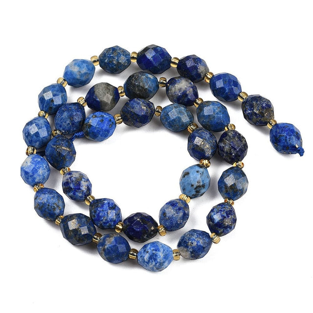 Lapis Lazuli Perler – Facetteret Oval (9x10mm) - Uniq Perler - 115783