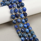 Lapis Lazuli Perler – Facetteret Oval (9x10mm) - Uniq Perler - 115783