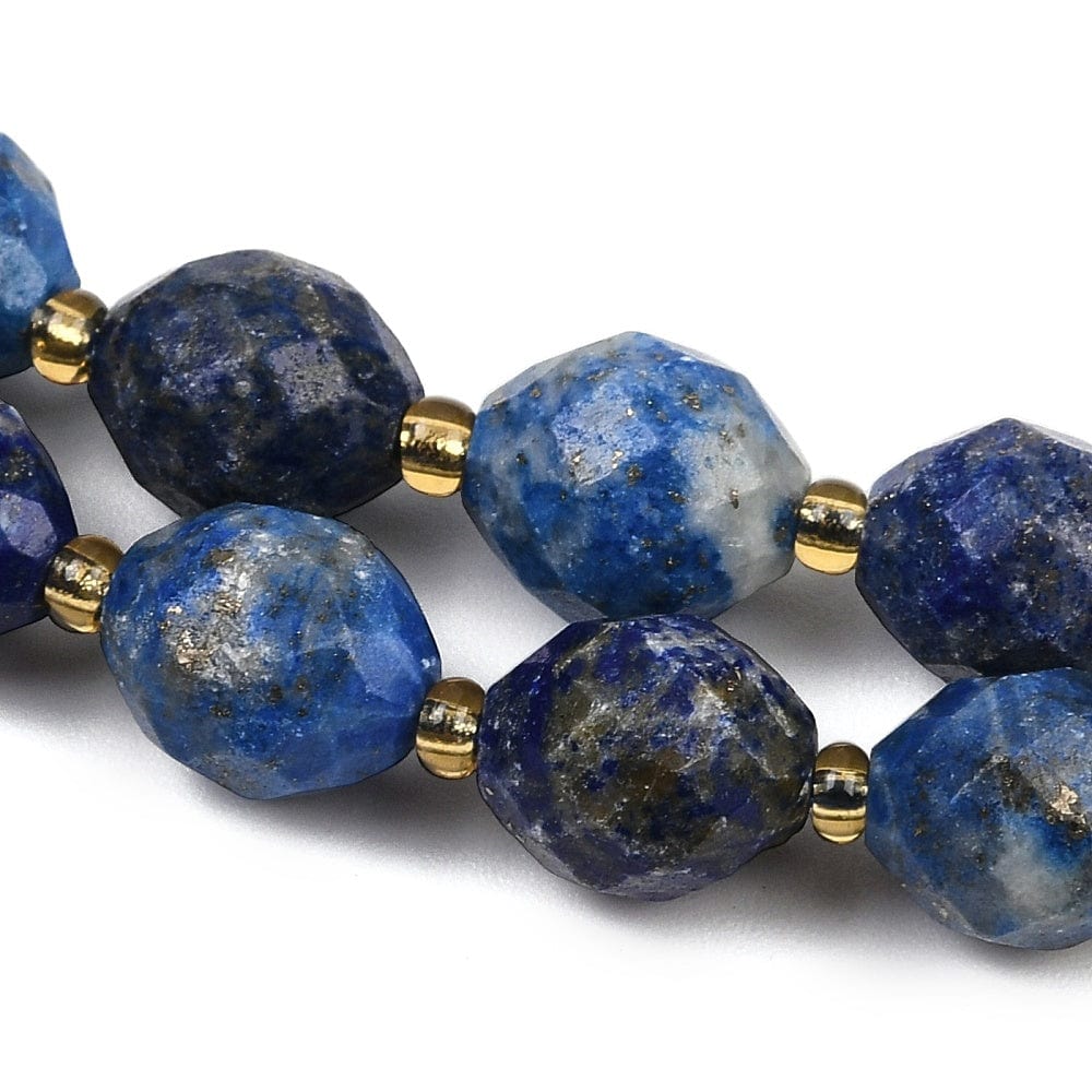 Lapis Lazuli Perler – Facetteret Oval (9x10mm) - Uniq Perler - 115783